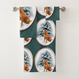 Irish Terrier Kerstmis Bad Handdoek