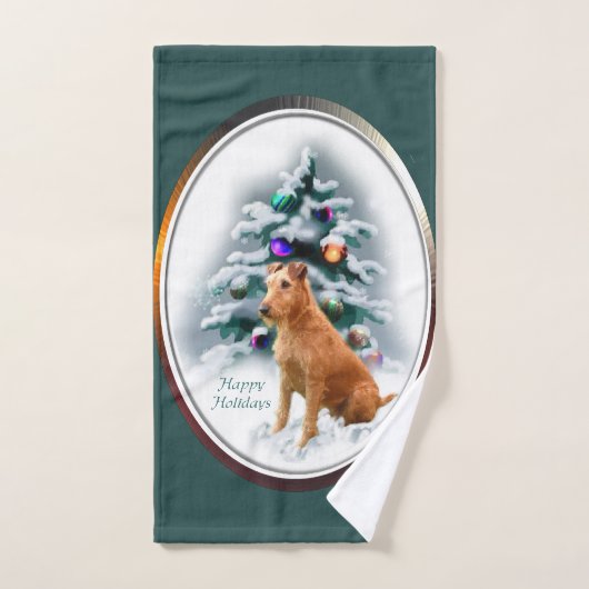 Irish Terrier Kerstmis Bad Handdoek (Handdoek)