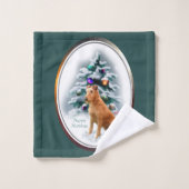Irish Terrier Kerstmis Bad Handdoek (Wasdoekje)