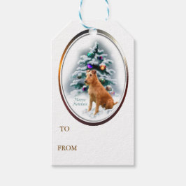 Irish Terrier Kerstmis Cadeaulabel