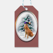 Irish Terrier Kerstmis Cadeaulabel (Achterkant)