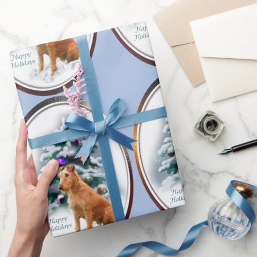Irish Terrier Kerstmis Cadeaupapier (Geschenken)