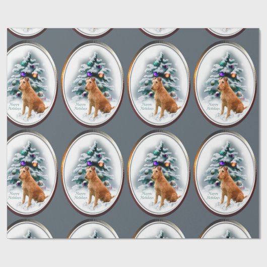 Irish Terrier Kerstmis Cadeaupapier (Vlak)
