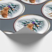 Irish Terrier Kerstmis Cadeaupapier (Hoek)
