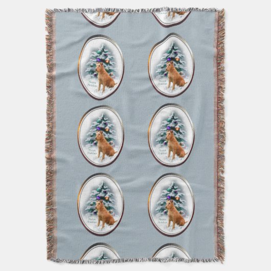 Irish Terrier Kerstmis Deken (Voorkant Verticaal)