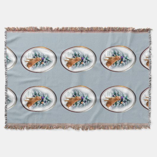 Irish Terrier Kerstmis Deken (Voorkant)