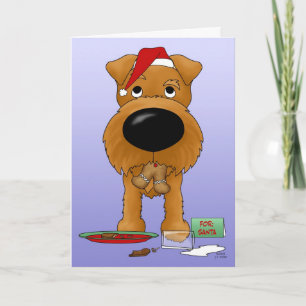 Irish Terrier Kerstmis Feestdagen Kaart