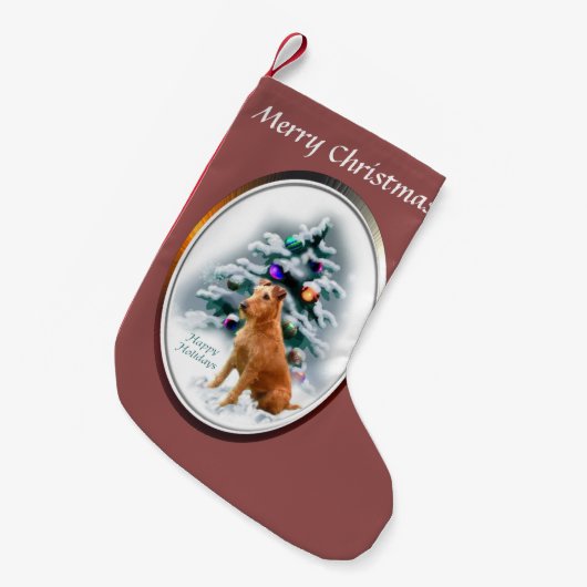 Irish Terrier Kerstmis Kleine Kerstsok (Voorkant (Hangend))