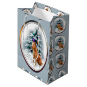 Irish Terrier Kerstmis Medium Cadeauzakje (Voorkant Gekanteld)