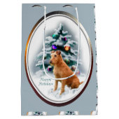 Irish Terrier Kerstmis Medium Cadeauzakje (Achterkant)