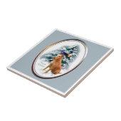 Irish Terrier Kerstmis Tegeltje (Zijkant)