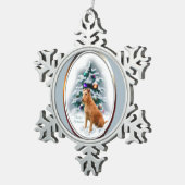 Irish Terrier Kerstmis Tin Sneeuwvlok Ornament (Rechts)