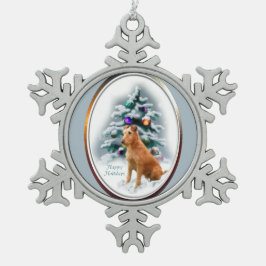 Irish Terrier Kerstmis Tin Sneeuwvlok Ornament