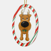 Irish Terrier Kerstversier Keramisch Ornament (Links)