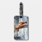 Irish Terrier liet het sneeuwen Kerstmis Bagagelabel (Achterkant verticaal)