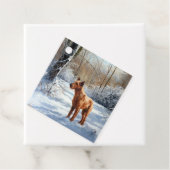 Irish Terrier liet het sneeuwen Kerstmis Bedankjes Labels (In situ)