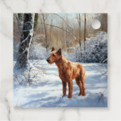 Irish Terrier liet het sneeuwen Kerstmis Bedankjes Labels (Achterkant)