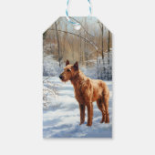 Irish Terrier liet het sneeuwen Kerstmis Cadeaulabel (Achterkant)