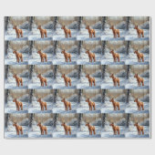 Irish Terrier liet het sneeuwen Kerstmis Cadeaupapier (Vlak)