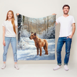 Irish Terrier liet het sneeuwen Kerstmis Fleece Deken