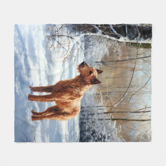 Irish Terrier liet het sneeuwen Kerstmis Fleece Deken (Voorkant (Horizontaal))