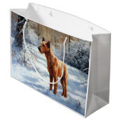 Irish Terrier liet het sneeuwen Kerstmis Groot Cadeauzakje (Achterkant Gekanteld)
