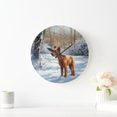 Irish Terrier liet het sneeuwen Kerstmis Grote Klok (Huis)