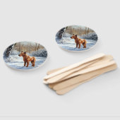 Irish Terrier liet het sneeuwen Kerstmis Handwaaier (Niet-gemonteerd)