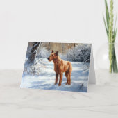 Irish Terrier liet het sneeuwen Kerstmis Kaart (Voorkant)