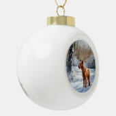 Irish Terrier liet het sneeuwen Kerstmis Keramische Bal Ornament (Links)
