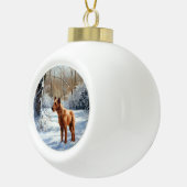 Irish Terrier liet het sneeuwen Kerstmis Keramische Bal Ornament (Rechts)