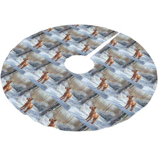 Irish Terrier liet het sneeuwen Kerstmis Kerstboom Rok (Gekanteld)