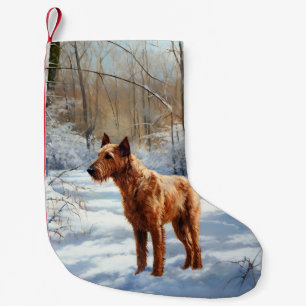 Irish Terrier liet het sneeuwen Kerstmis Kleine Kerstsok