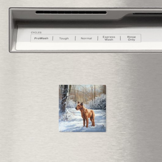 Irish Terrier liet het sneeuwen Kerstmis Magneet (Insitu (Vaatwasser))