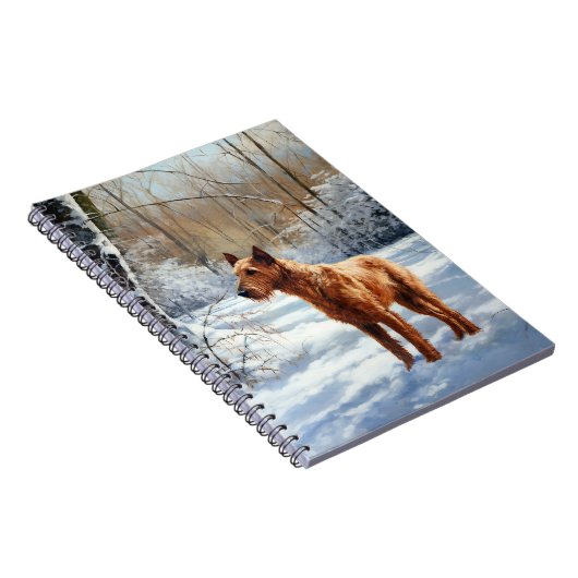 Irish Terrier liet het sneeuwen Kerstmis Notitieboek (Rechterzijde)
