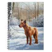 Irish Terrier liet het sneeuwen Kerstmis Notitieboek (Voorkant)
