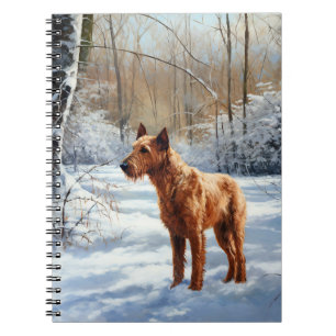 Irish Terrier liet het sneeuwen Kerstmis Notitieboek