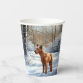 Irish Terrier liet het sneeuwen Kerstmis Papieren Bekers (Achterkant)