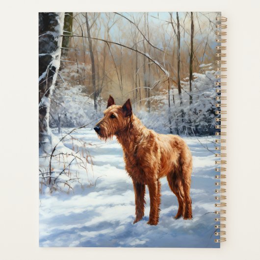 Irish Terrier liet het sneeuwen Kerstmis Planner (Achterkant)