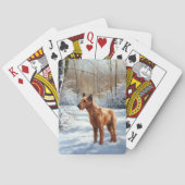 Irish Terrier liet het sneeuwen Kerstmis Pokerkaarten (Achterkant)