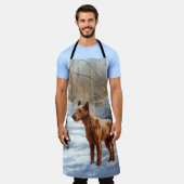 Irish Terrier liet het sneeuwen Kerstmis Schort (Gedragen)