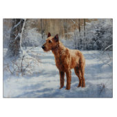 Irish Terrier liet het sneeuwen Kerstmis Snijplank (Voorkant)