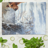 Irish Terrier liet het sneeuwen Kerstmis Theedoek (Gevouwen)