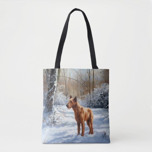 Irish Terrier liet het sneeuwen Kerstmis Tote Bag (Voorkant)