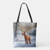 Irish Terrier liet het sneeuwen Kerstmis Tote Bag (Achterkant)