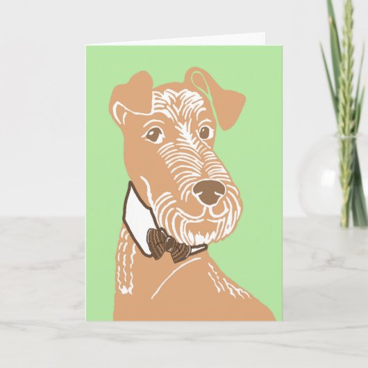 Irish Terrier met een Bowtie Wenskaart Kaart (Voorkant)