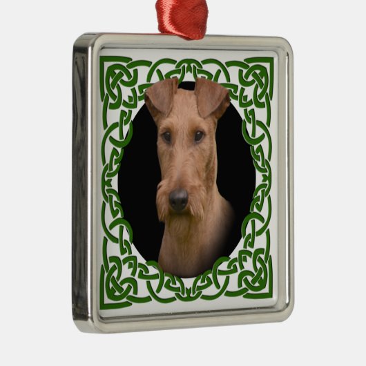 Irish Terrier Metalen Ornament (Rechts)