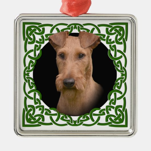 Irish Terrier Metalen Ornament (Voorkant)