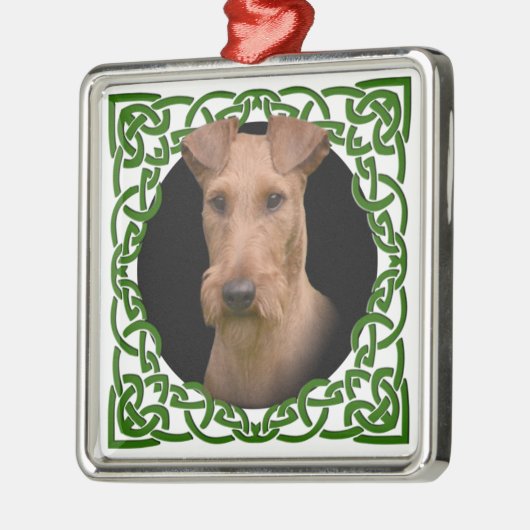 Irish Terrier Metalen Ornament (Links)