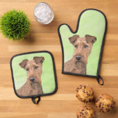 Irish Terrier Ovenwant & Pannenlap Set (Top down)